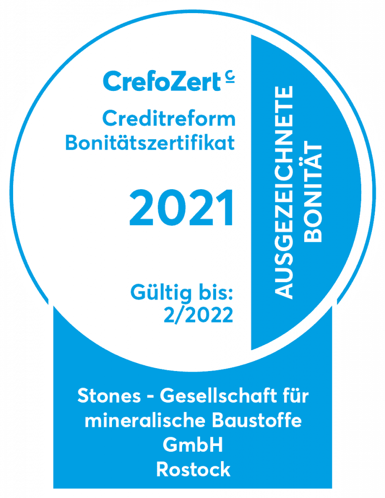 CrefoZert Stones Baustoffe GmbH Bonitätszertifikat 2021