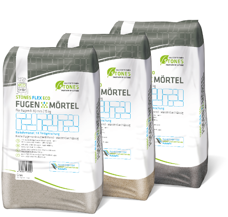 Verpackung Stones Flex Eco Fugenmörtel 1–30mm, 15 kg-Sack